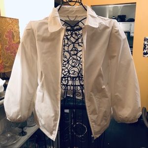 BANANA REPUBLIC white cropped bomber jacket